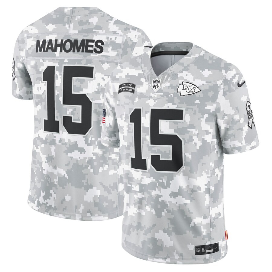 Men's Kansas City Chiefs Patrick Mahomes Nike Arctic Camo 2024 Salute to Service Limited Jersey - Puhuasuan