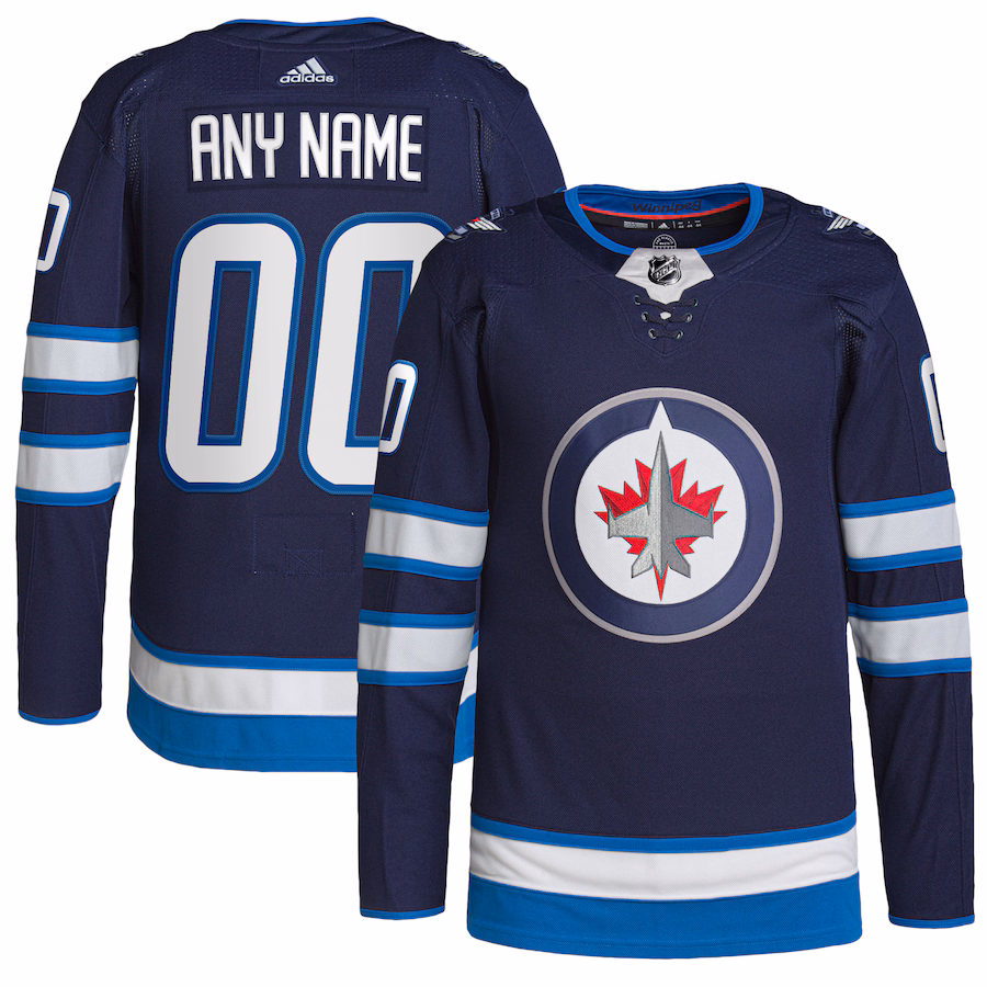 Men's Winnipeg Jets adidas Navy Home Primegreen Authentic Custom Jersey - Puhuasuan