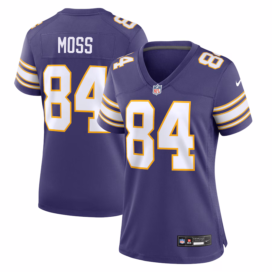 Women's Minnesota Vikings Randy Moss Nike Purple Classic Retired Player Game Jersey - Puhuasuan