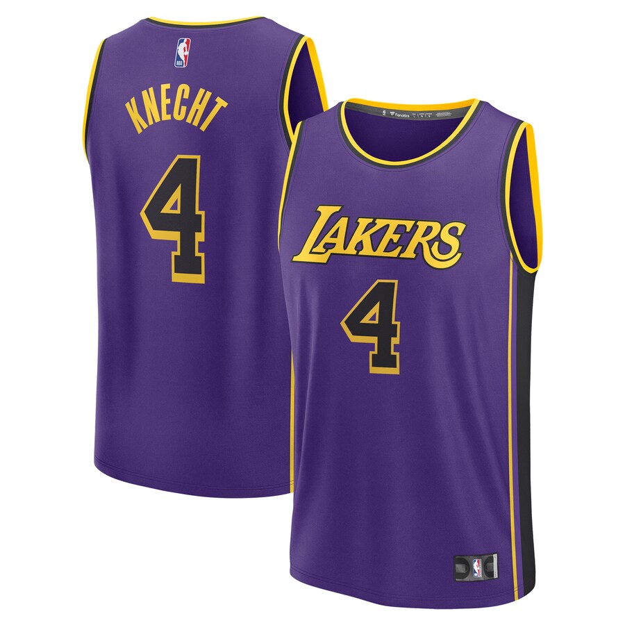 Men's Los Angeles Lakers Dalton Knecht Fanatics Purple Fast Break Replica Player Jersey - Statement Edition - Puhuasuan