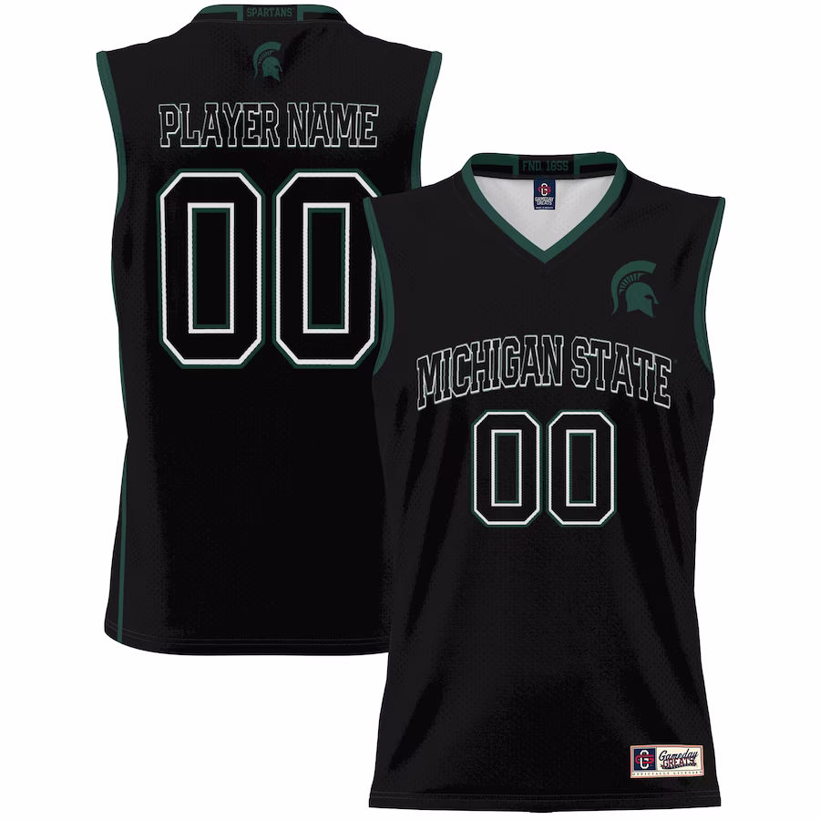 Michigan State Spartans GameDay Greats Unisex  Lightweight NIL Pick-A-Player Basketball Jersey - Black - Puhuasuan