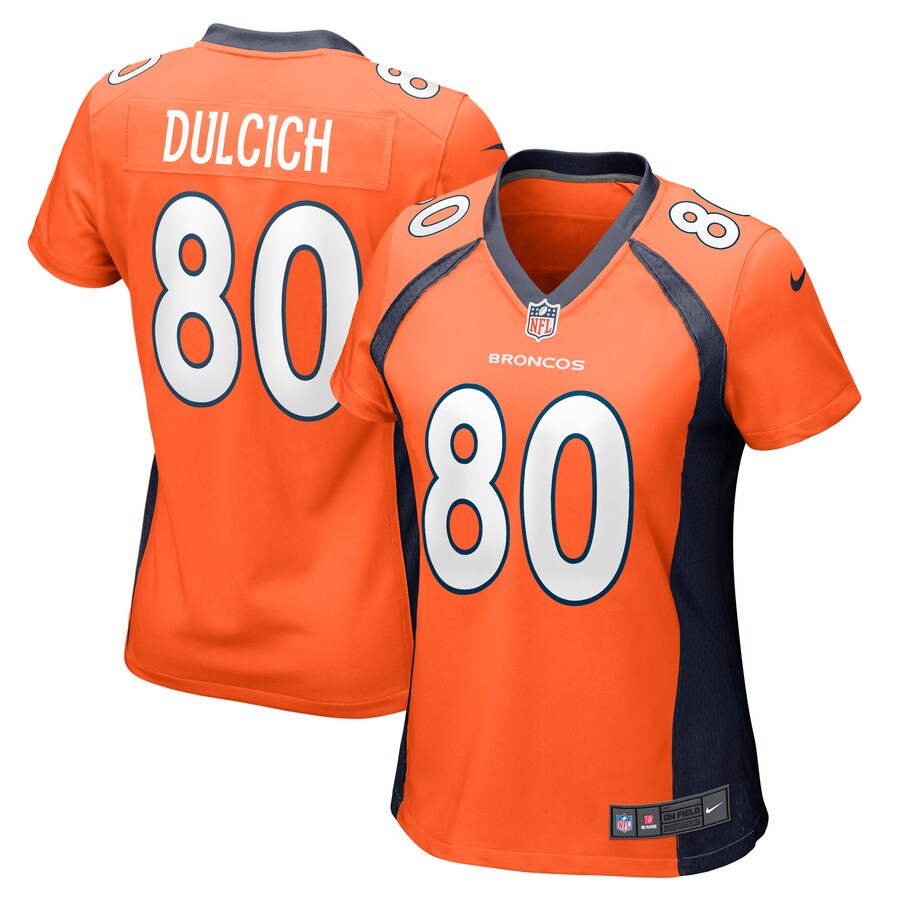 Women's Denver Broncos Greg Dulcich Nike Orange Game Player Jersey - Puhuasuan