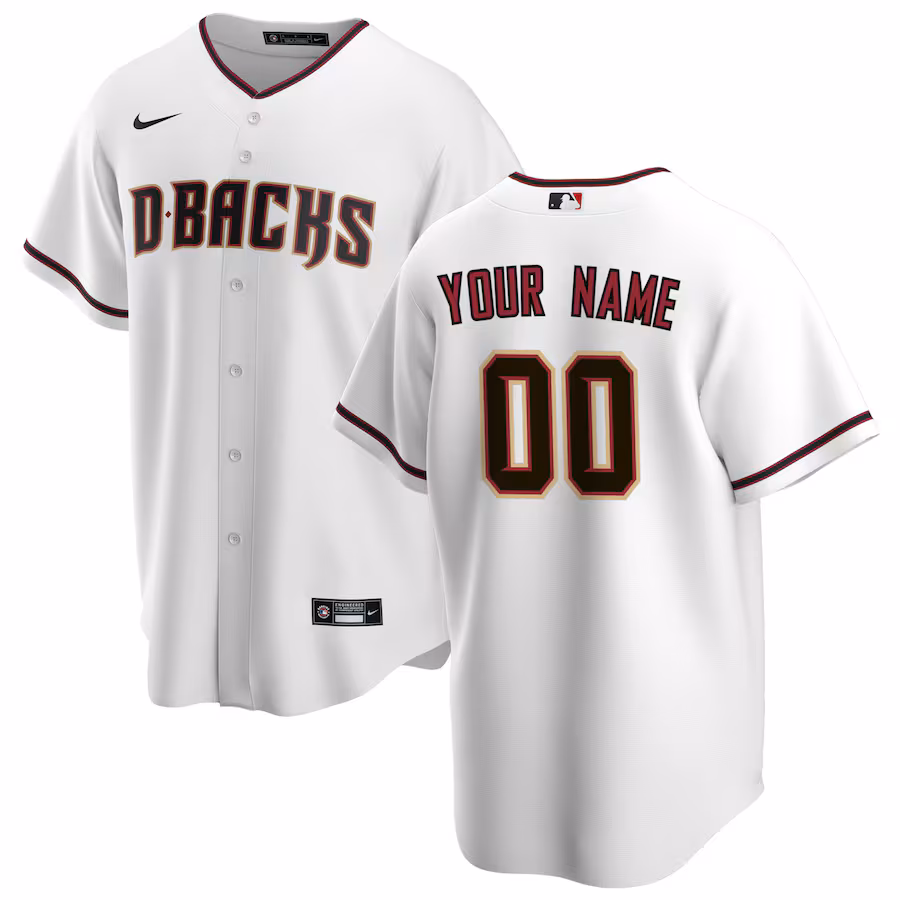 Youth Arizona Diamondbacks Nike White Home Replica Custom Jersey - Puhuasuan