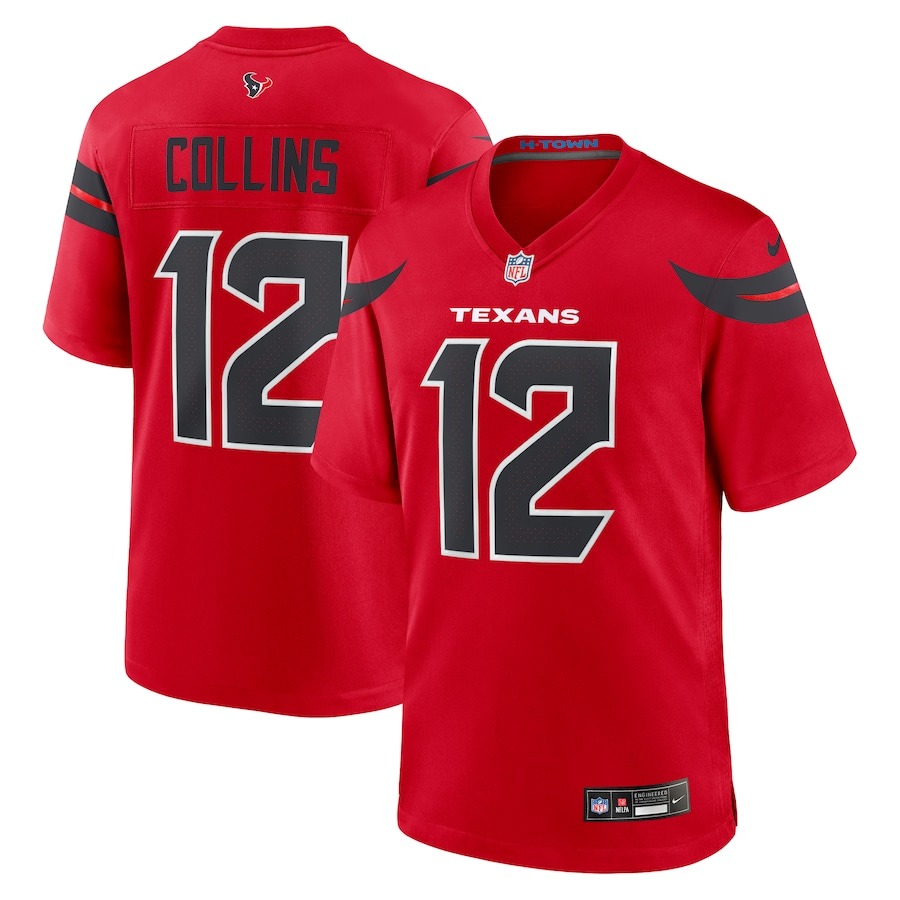 Men's Houston Texans Nico Collins Nike Red Alternate Game Jersey - Puhuasuan