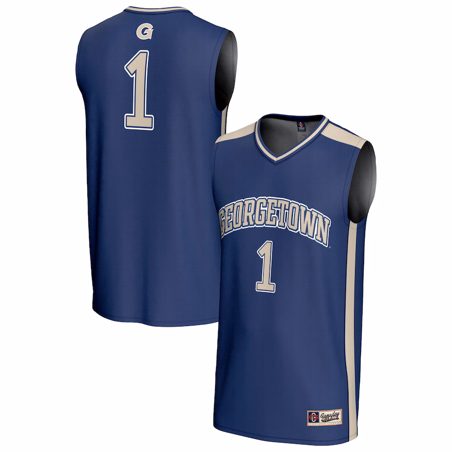 Youth GameDay Greats #1 Navy Georgetown Hoyas Lightweight Basketball Fashion Jersey - Puhuasuan
