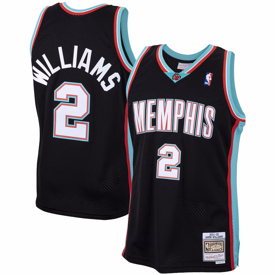Men's Memphis Grizzlies Jason Williams Mitchell & Ness Black 2001/02 Hardwood Classics Swingman Jersey - Puhuasuan
