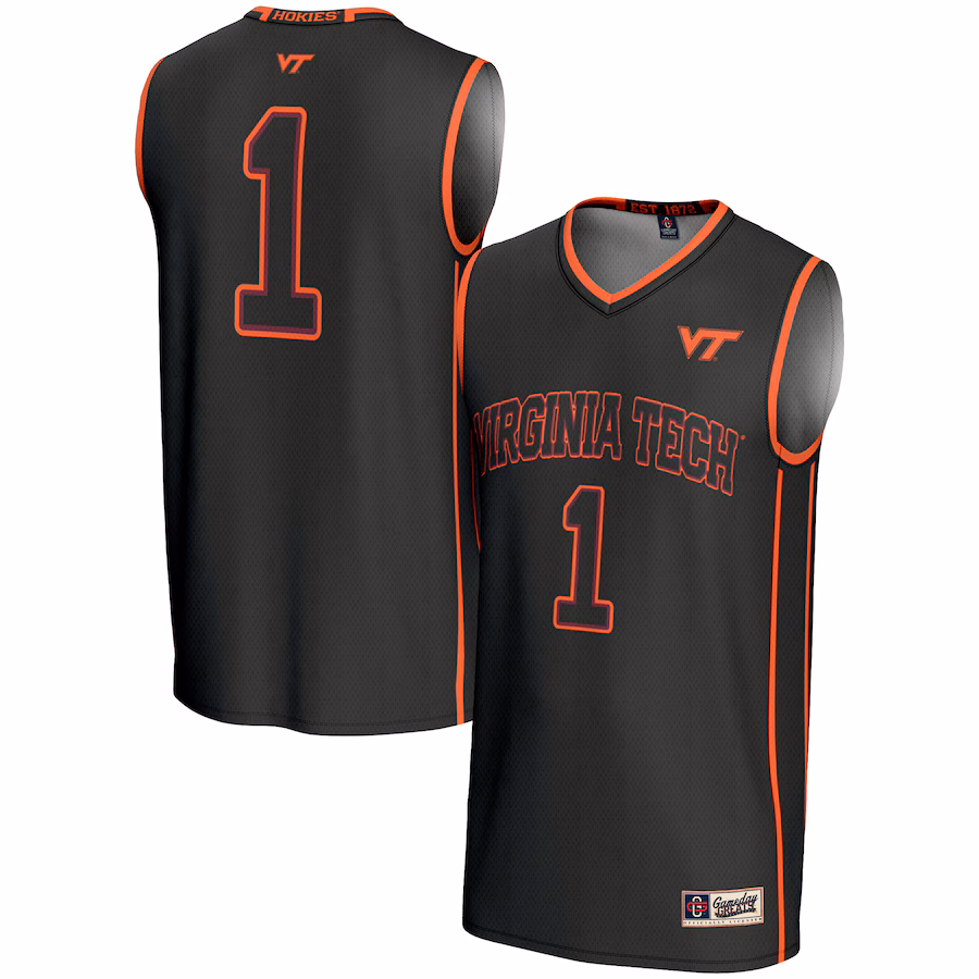 Unisex GameDay Greats #1 Black Virginia Tech Hokies Lightweight Basketball Jersey - Puhuasuan