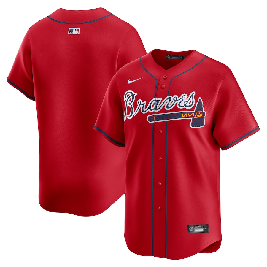 Men's Atlanta Braves Nike Red Alternate Limited Player Jersey - Puhuasuan