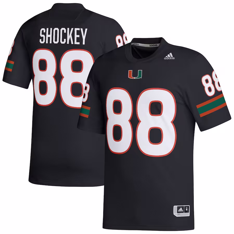 Jeremy Shockey Miami Hurricanes adidas Retired Football Player Jersey - Black - Puhuasuan