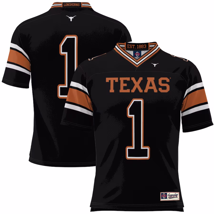#1 Texas Longhorns GameDay Greats Football Jersey - Black - Puhuasuan