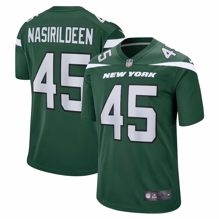 Men's New York Jets Hamsah Nasirildeen Nike Gotham Green Game Jersey - Puhuasuan