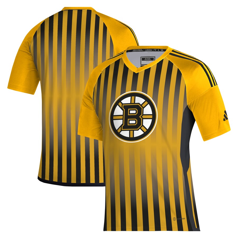 Men's Boston Bruins adidas Gold AEROREADY Raglan Soccer Top - Puhuasuan