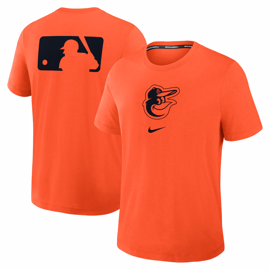 Men's Baltimore Orioles Nike Orange Authentic Collection Early Work Tri-Blend Performance T-Shirt - Puhuasuan