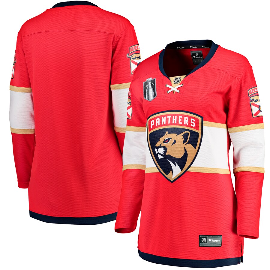 Women's Florida Panthers  Fanatics Branded Red 2023 Stanley Cup Final Home Breakaway Jersey - Puhuasuan