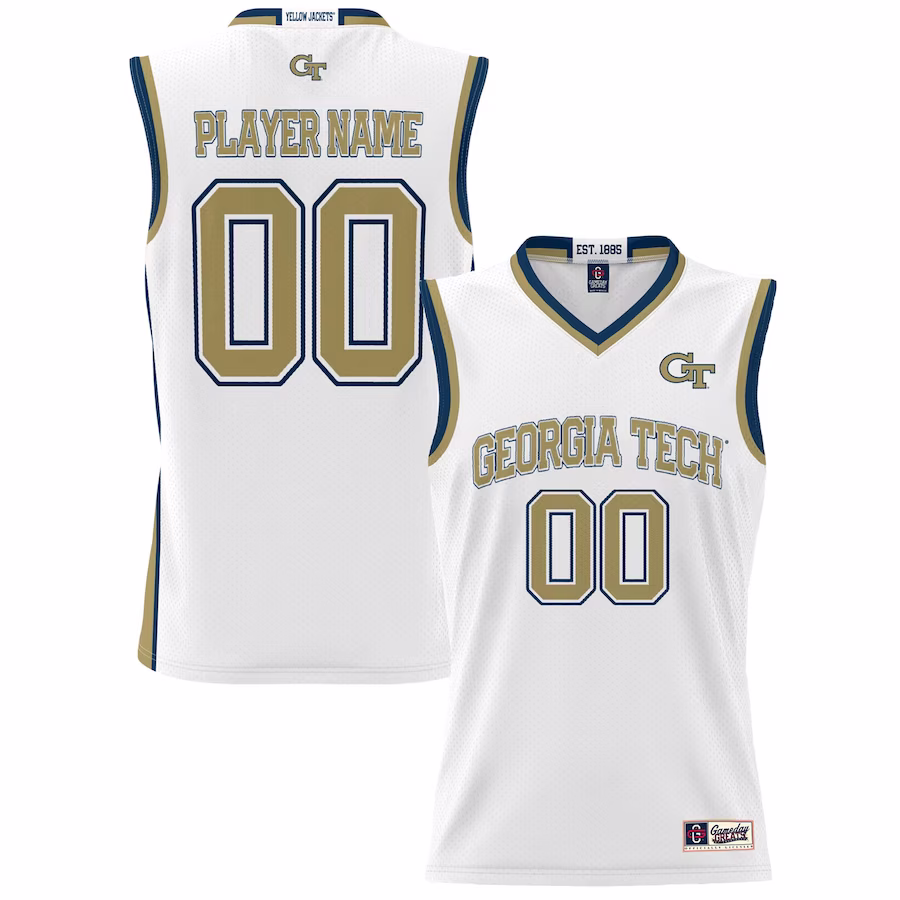 Georgia Tech Yellow Jackets GameDay Greats Unisex NIL Pick-A-Player Lightweight Basketball Jersey - White - Puhuasuan