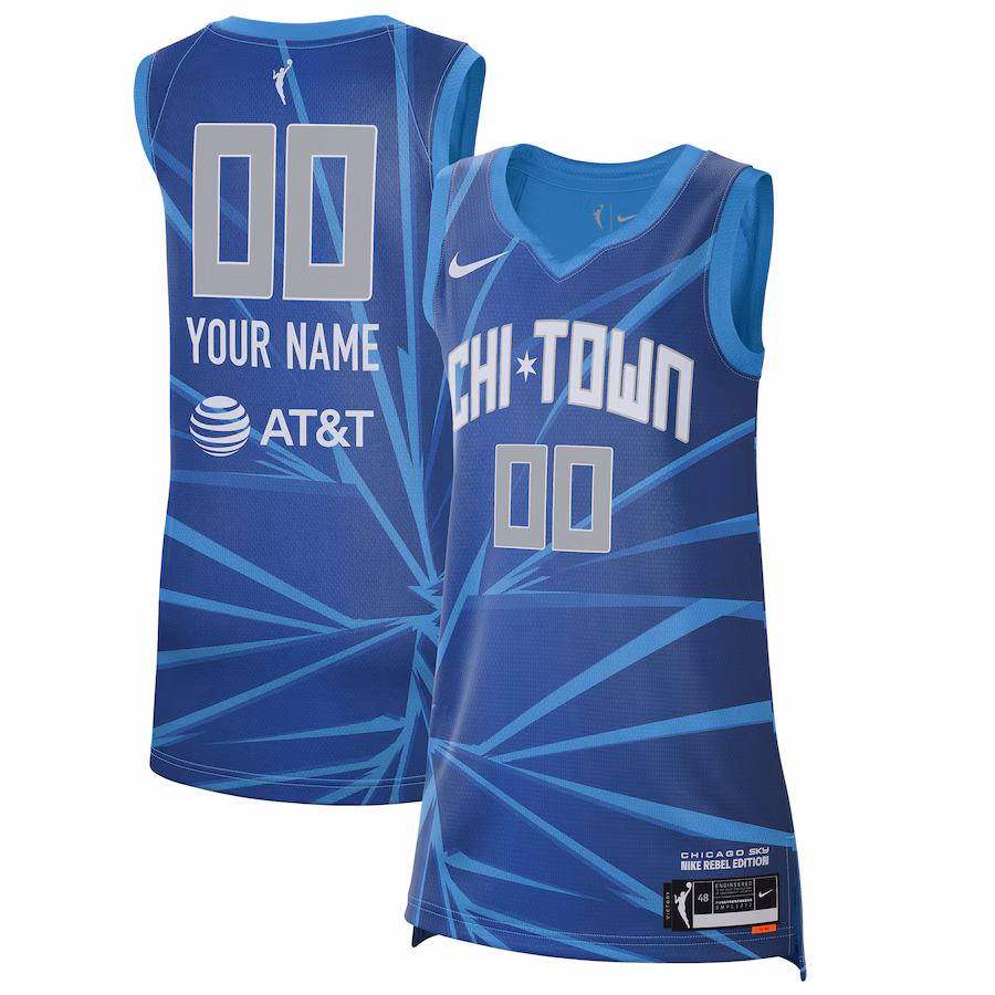 Unisex Chicago Sky Nike Sky Blue 2021 Rebel Edition Victory Custom Jersey - Puhuasuan