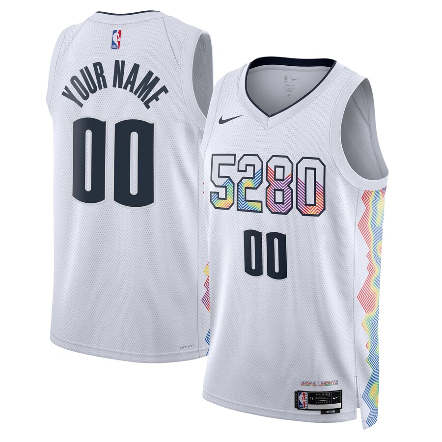 Unisex Denver Nuggets Nike White 2024/25 Custom Swingman Jersey - City Edition - Puhuasuan