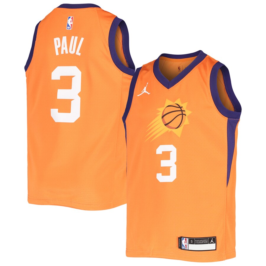 Youth Phoenix Suns Chris Paul Jordan Brand Orange 2020/21 Player Jersey - Statement Edition - Puhuasuan