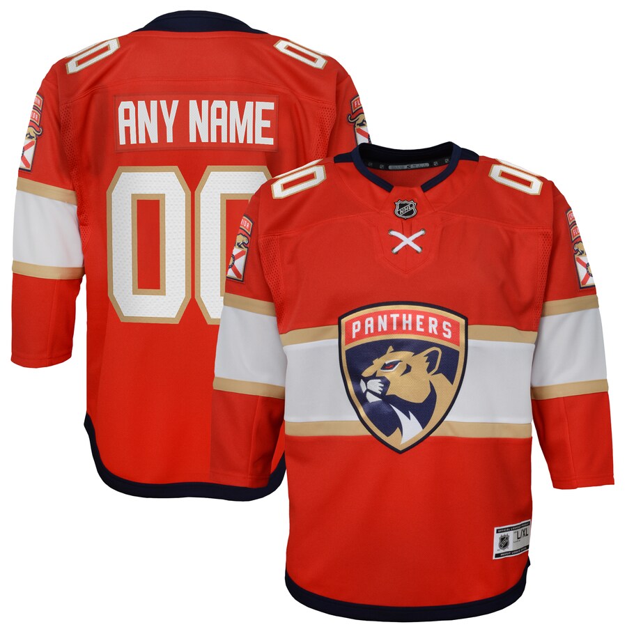 Youth Florida Panthers Red Home Premier Custom Jersey - Puhuasuan
