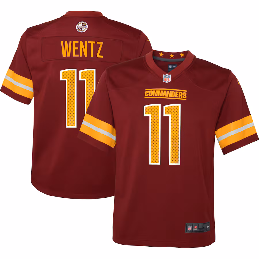 Youth Washington Commanders Carson Wentz Nike Burgundy Game Jersey - Puhuasuan