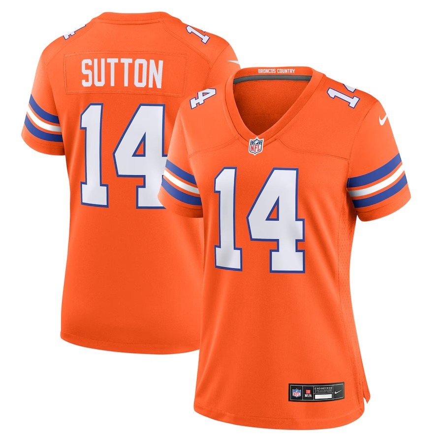 Women's Denver Broncos Courtland Sutton Nike Orange Mile High Collection 1977 Throwback Player Game Jersey - Puhuasuan