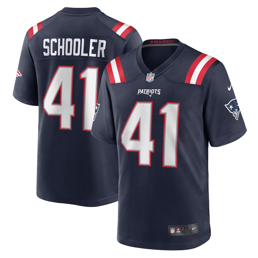Men's New England Patriots Brenden Schooler Nike Navy Game Player Jersey - Puhuasuan