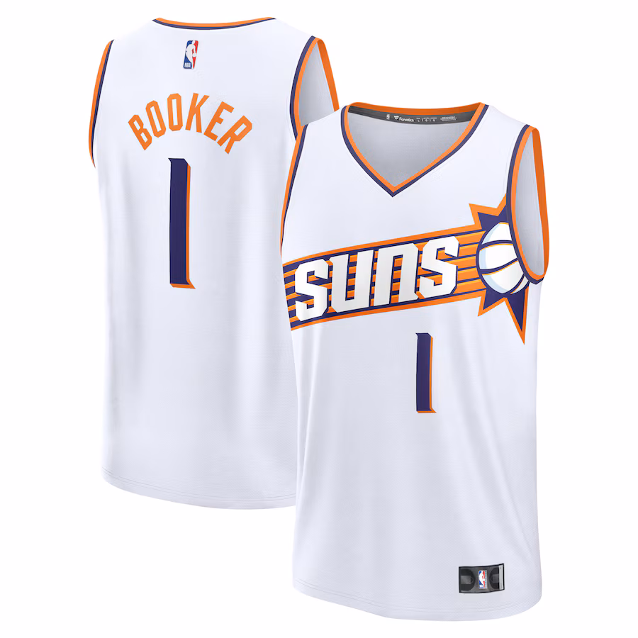 Men's Phoenix Suns Devin Booker Fanatics White Fast Break Replica Player Jersey - Association Edition - Puhuasuan