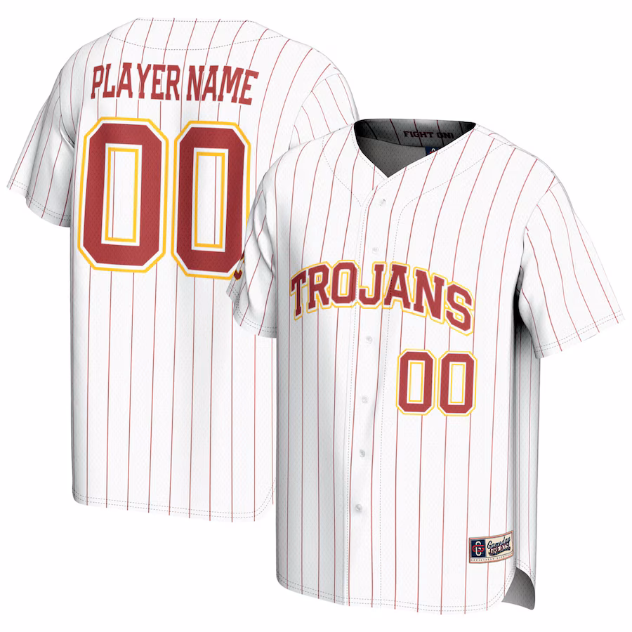 USC Trojans GameDay Greats Youth NIL Pick-A-Player Baseball Lightweight Jersey - White - Puhuasuan
