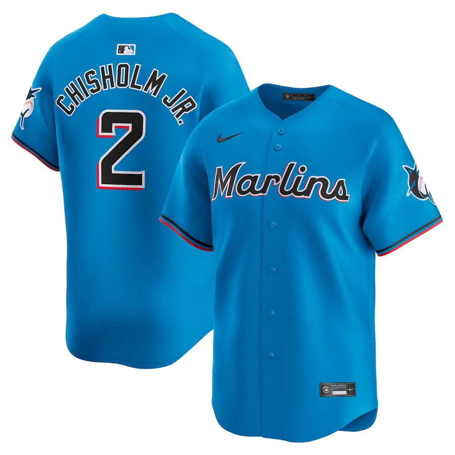 Men's Miami Marlins Jazz Chisholm Jr. Nike Blue Alternate Limited Player Jersey - Puhuasuan