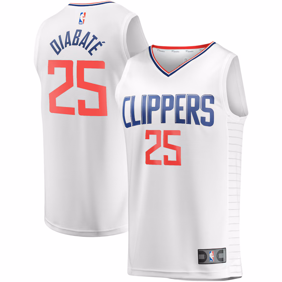 Youth LA Clippers Moussa Diabaté Fanatics White Fast Break Player Jersey - Association Edition - Puhuasuan