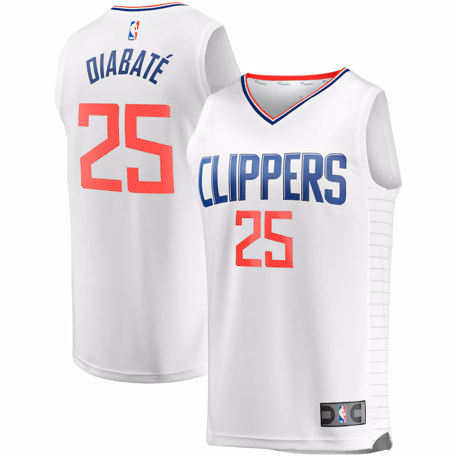 Men's LA Clippers Moussa Diabaté Fanatics White Fast Break Player Jersey - Association Edition - Puhuasuan
