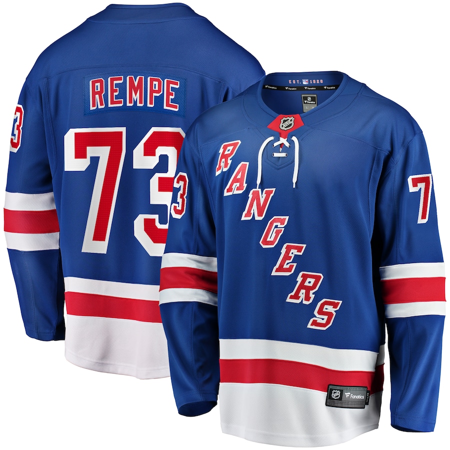 Men's New York Rangers Matt Rempe Fanatics Blue Home Breakaway Jersey - Puhuasuan