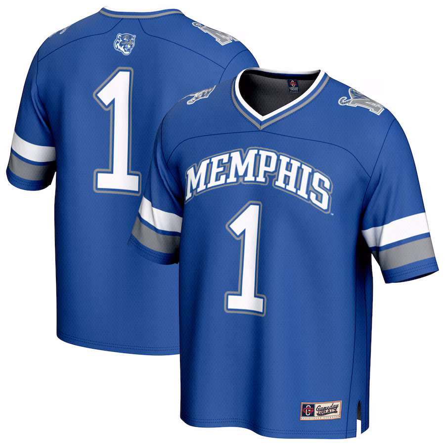 Unisex GameDay Greats #1 Royal Memphis Tigers Collegiate Football Fashion Jersey - Puhuasuan