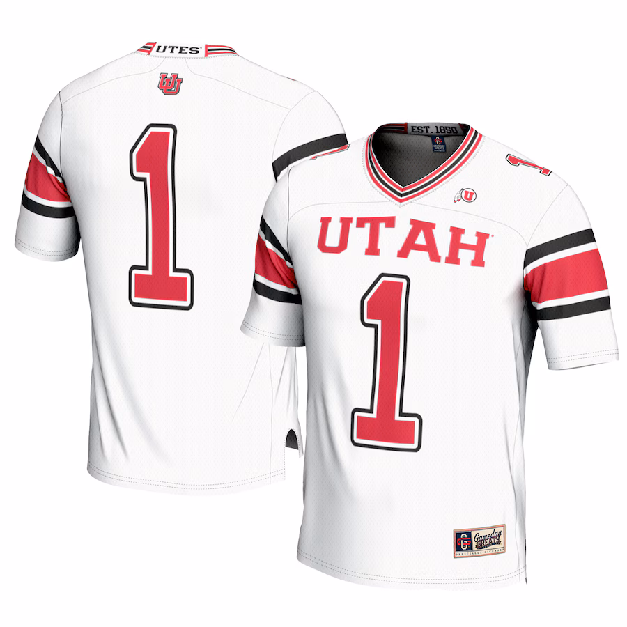 Men's GameDay Greats #1 White Utah Utes Football Jersey - Puhuasuan