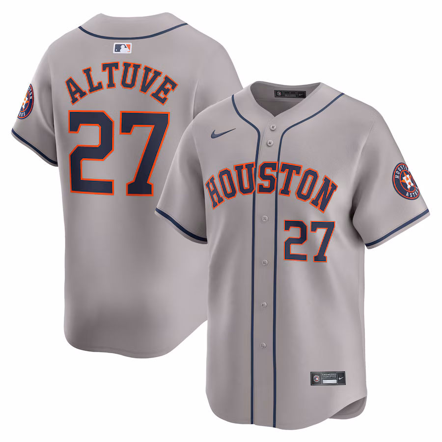 Men's Houston Astros Jose Altuve Nike Gray Away Limited Player Jersey - Puhuasuan