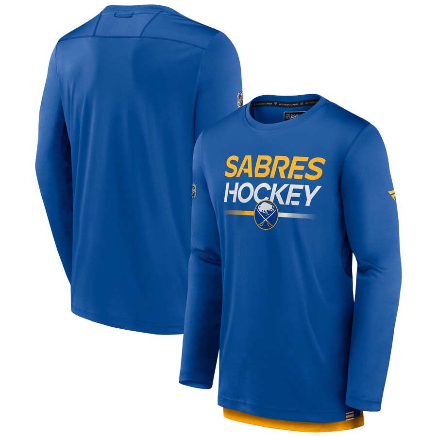 Men's Buffalo Sabres Fanatics Royal Authentic Pro Tech Long Sleeve T-Shirt - Puhuasuan