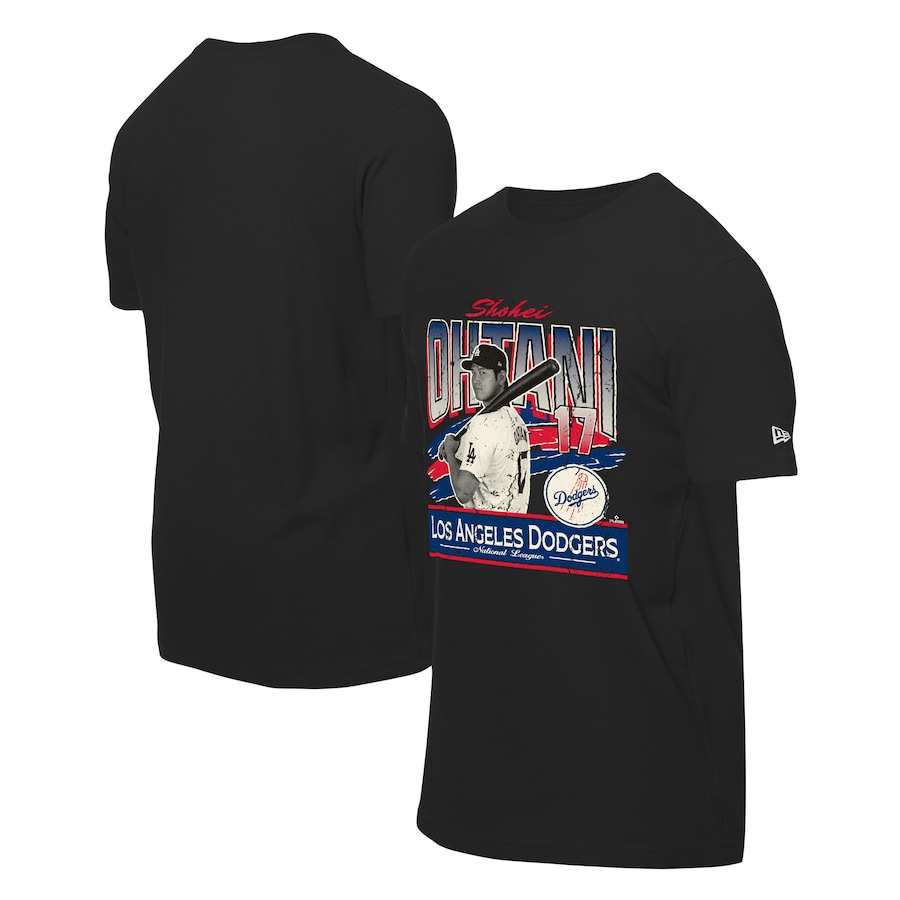 Men's Los Angeles Dodgers Shohei Ohtani New Era Black Batter Up T-Shirt - Puhuasuan
