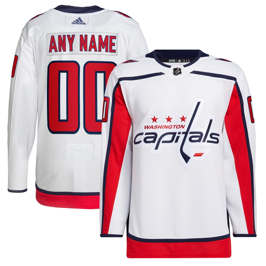 Men's Washington Capitals adidas White Away Primegreen Authentic Pro Custom Jersey - Puhuasuan