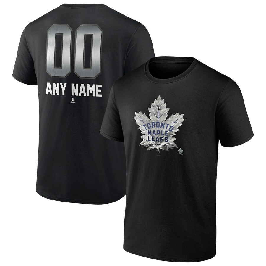 Men's Toronto Maple Leafs Black Personalized Midnight Mascot Logo T-Shirt - Puhuasuan