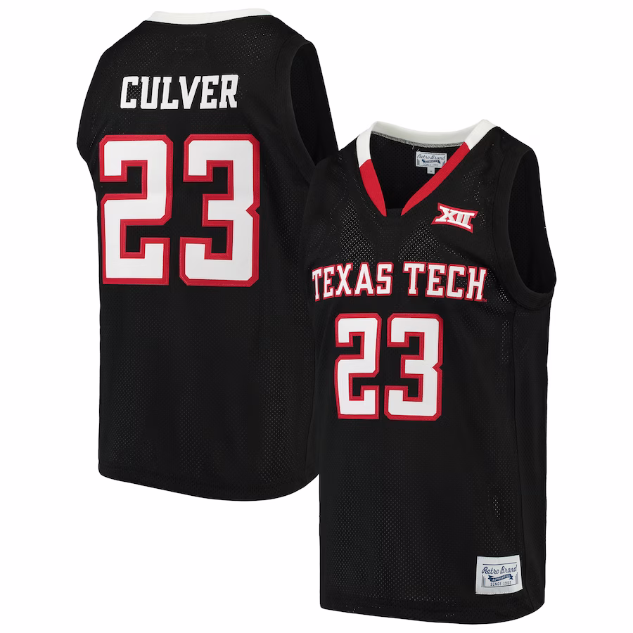 Jarrett Culver Texas Tech Red Raiders Original Retro Brand Alumni Basketball Jersey - Black - Puhuasuan