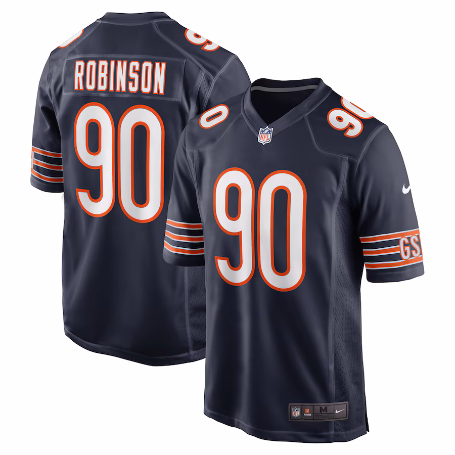 Men's Chicago Bears Dominique Robinson Nike Navy Game Jersey - Puhuasuan