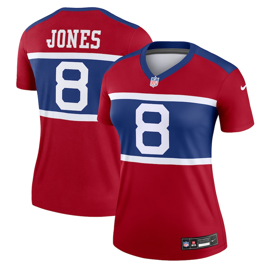 Women's New York Giants Daniel Jones Nike Red Alternate Legend Player Performance Top - Puhuasuan