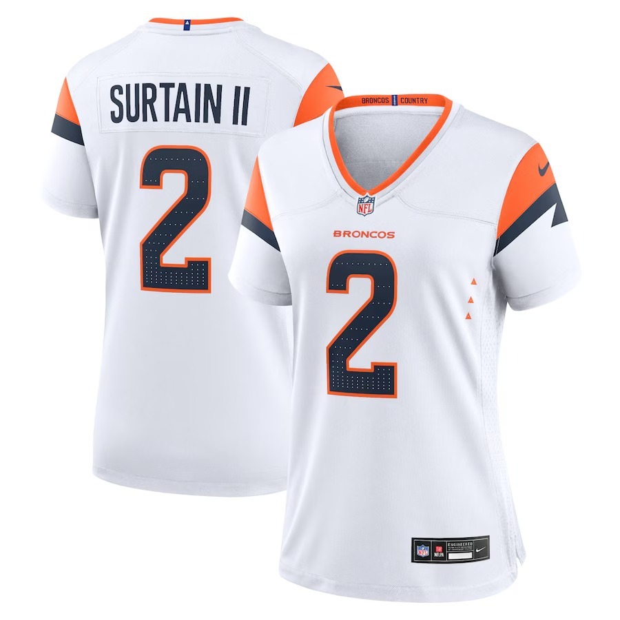 Women's Denver Broncos Patrick Surtain II Nike White Mile High Collection Game Jersey - Puhuasuan