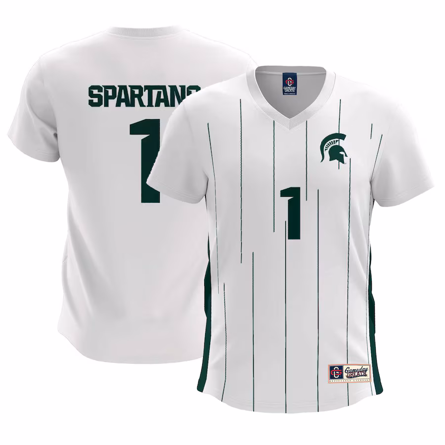 Women's GameDay Greats #1  White Michigan State Spartans  Lightweight Soccer Team Jersey - Puhuasuan