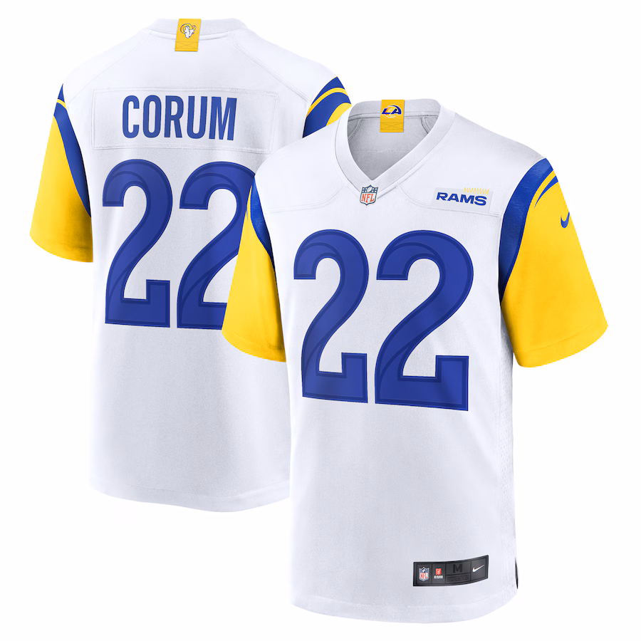 Men's Los Angeles Rams Blake Corum Nike  White Game Jersey - Puhuasuan