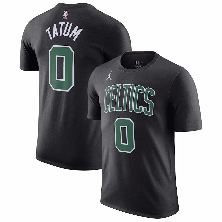 Men's Boston Celtics Jayson Tatum Jordan Brand Black 2022/23 Statement Edition Name & Number T-Shirt - Puhuasuan