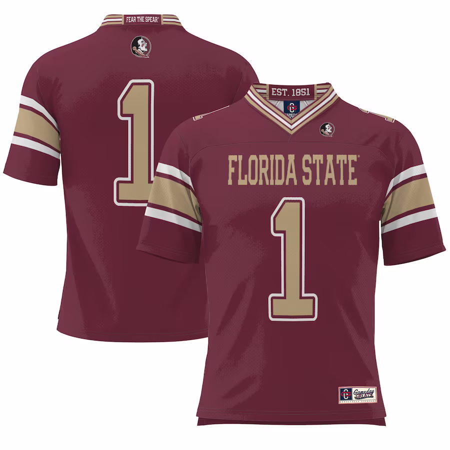 #1 Florida State Seminoles GameDay Greats Youth Endzone Football Jersey - Garnet - Puhuasuan