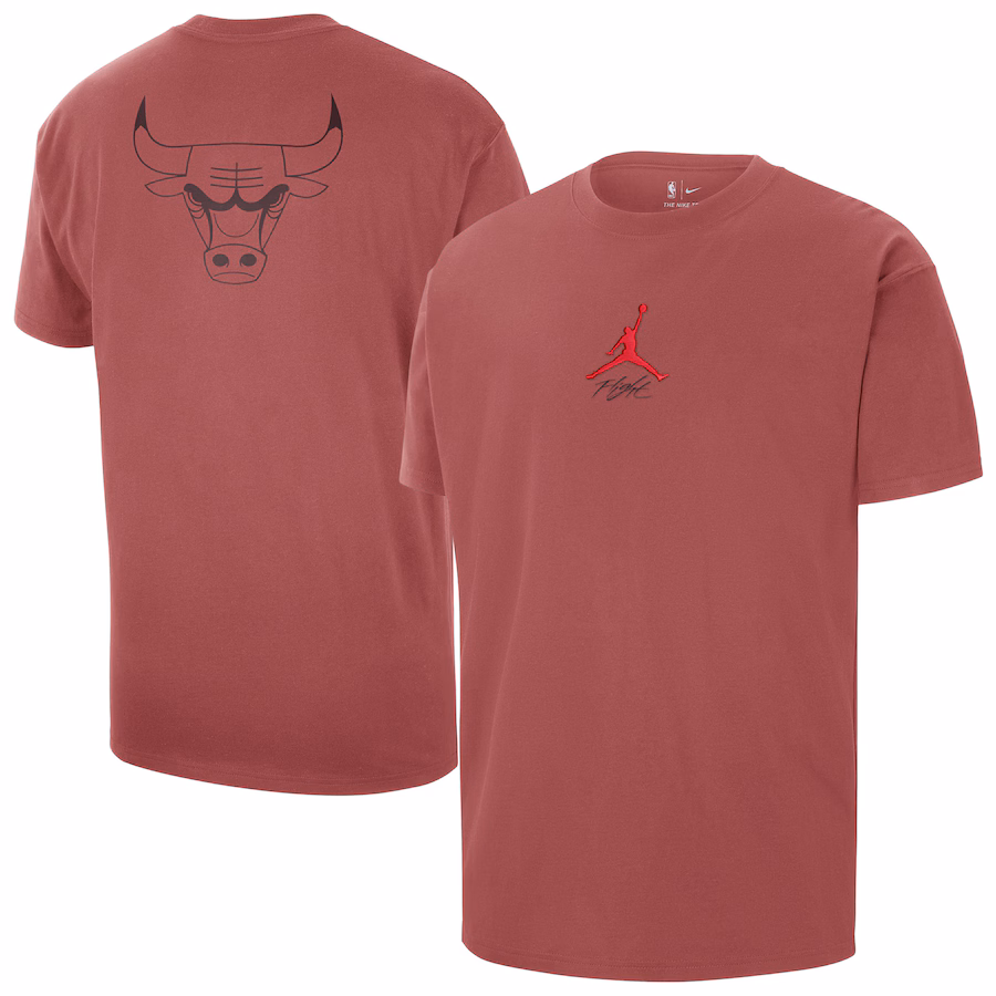 Men's Chicago Bulls Jordan Brand Red Statement Edition Jumpman Flight Heavyweight T-Shirt - Puhuasuan