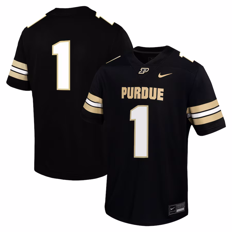 Youth Nike #1 Black Purdue Boilermakers Untouchable Football Jersey - Puhuasuan