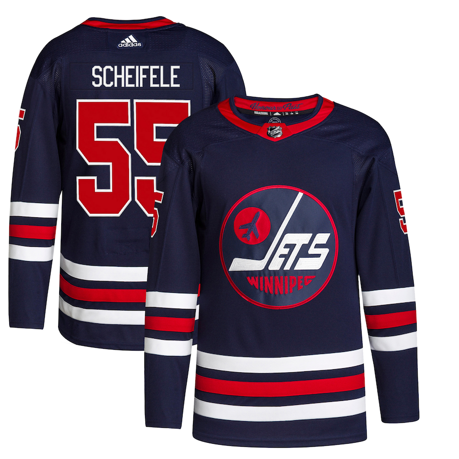 Men's Winnipeg Jets Mark Scheifele adidas Navy Alternate Primegreen Authentic Player Jersey - Puhuasuan